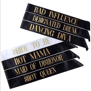 Bride/Bridesmaid sashes!